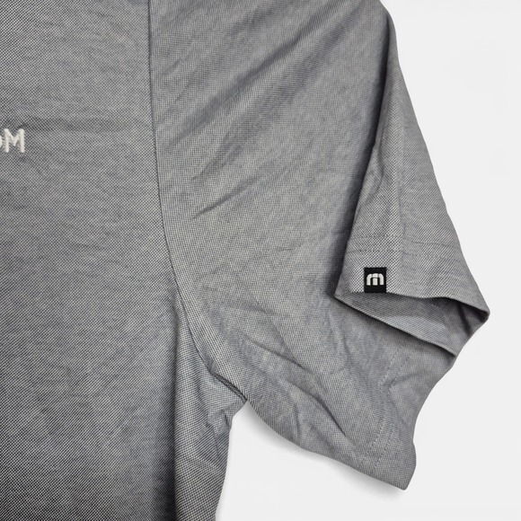 Travis Mathew Mens XL Grey Pima Cotton Blend Custom Ink Logo Polo Shirt - Picture 4 of 7